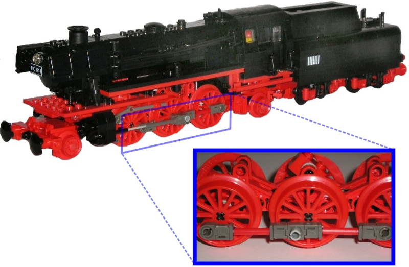 BR23 Steam Engine by Jose Carlos using Big Ben Bricks train wheels