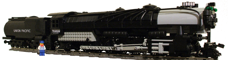 Union Pacific 4-12-2 9000 with Big Ben Bricks Train Wheels by Nathaniel Brill