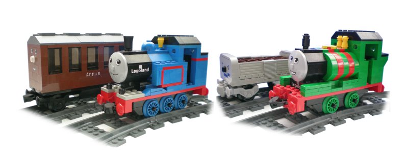 Thomas and Percy by Andrew Walker using Big Ben Bricks train wheels