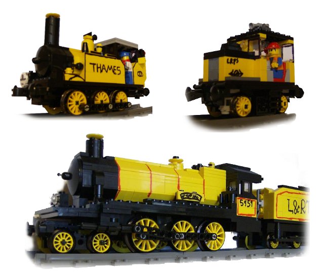 trio of engines by Benjamin Lewis using Big Ben Bricks train wheels