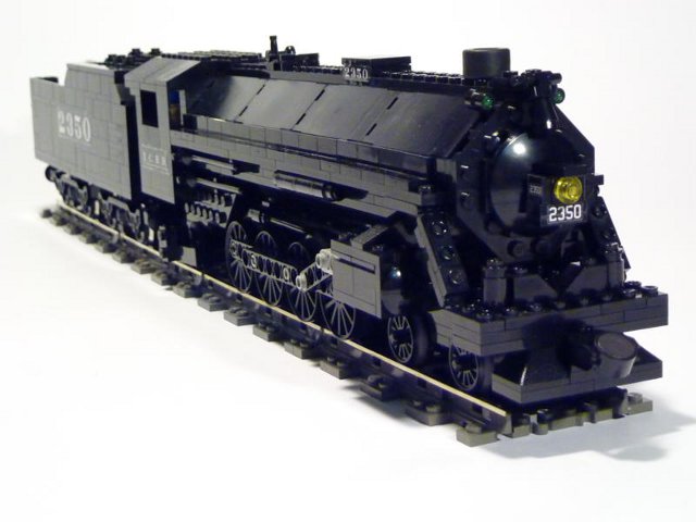 Illinois Central 4-8-2 Mountain Type #2350 by Eric using Big Ben Bricks train wheels