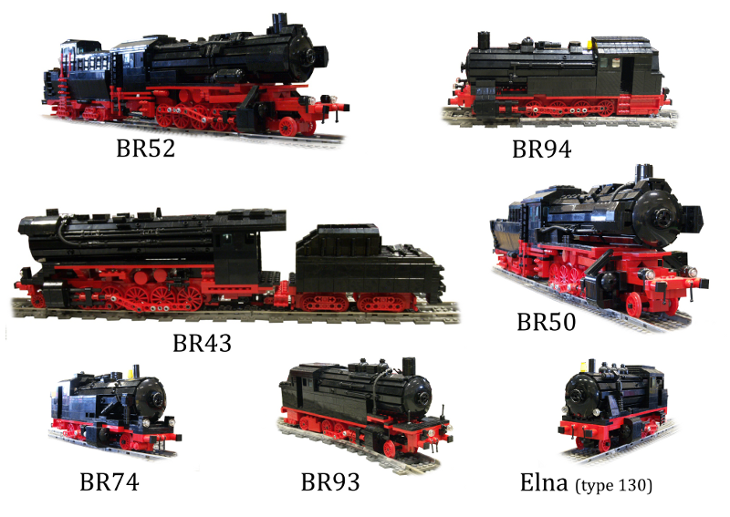 Steam engine composite by Vincent Meeuw using Big Ben Bricks Train Wheels